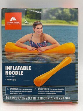 Ozark Trail Inflatable Noodle With Safety Valve 54.3"x9.1" Orange Pool Float For